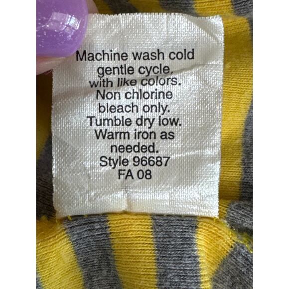 J. Crew Yellow and Gray Striped Crew Neck Shirt Size S - Picture 5 of 6